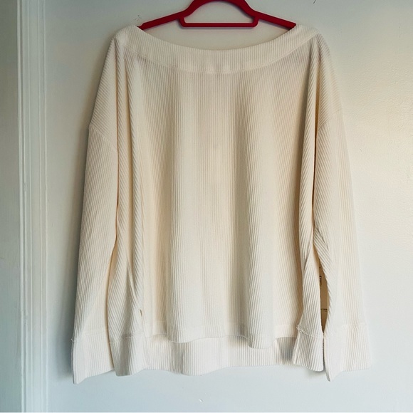 ANTHROPOLOGIE NWT Daily Practice Big Sky Boatneck Pullover Ivory Size XL - Picture 6 of 16